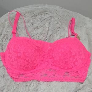 Pink Victoria Secret Lace Push Up Bralette